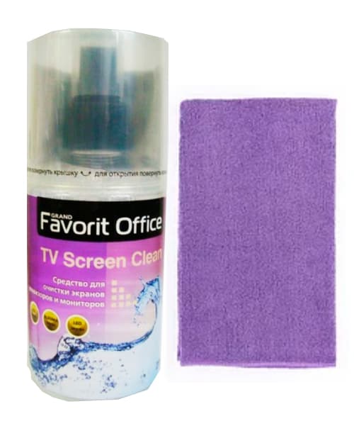 F150419 "FAVORIT OFFICE TV Screen Clean Спрей 200 мл д/экранов, мониторов + салфетка из микрофибр