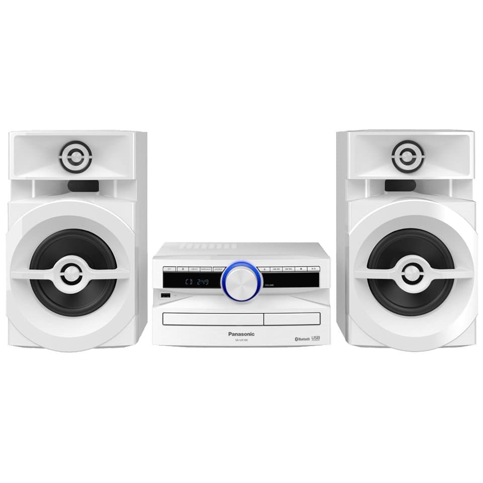 Panasonic SC-UX100EE-W Мини-система 2.0, CD, USB, FM, Bluetooth, 300 Вт, белая