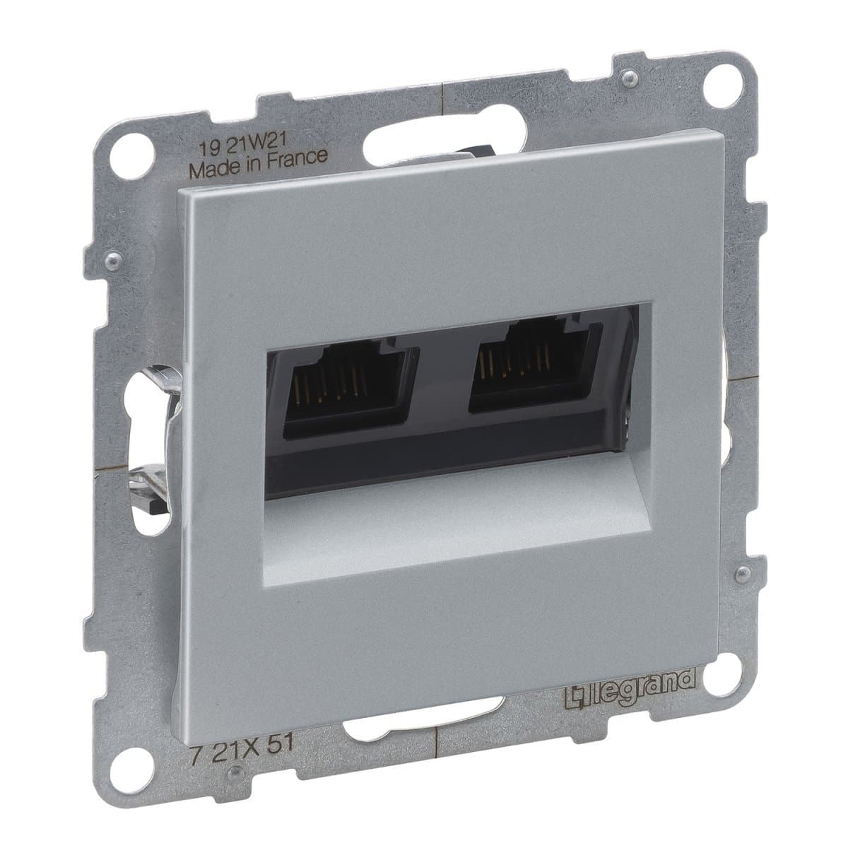 Legrand 721351 SUNO Роз.2хRJ45 Cat5e UTP АЛЮ