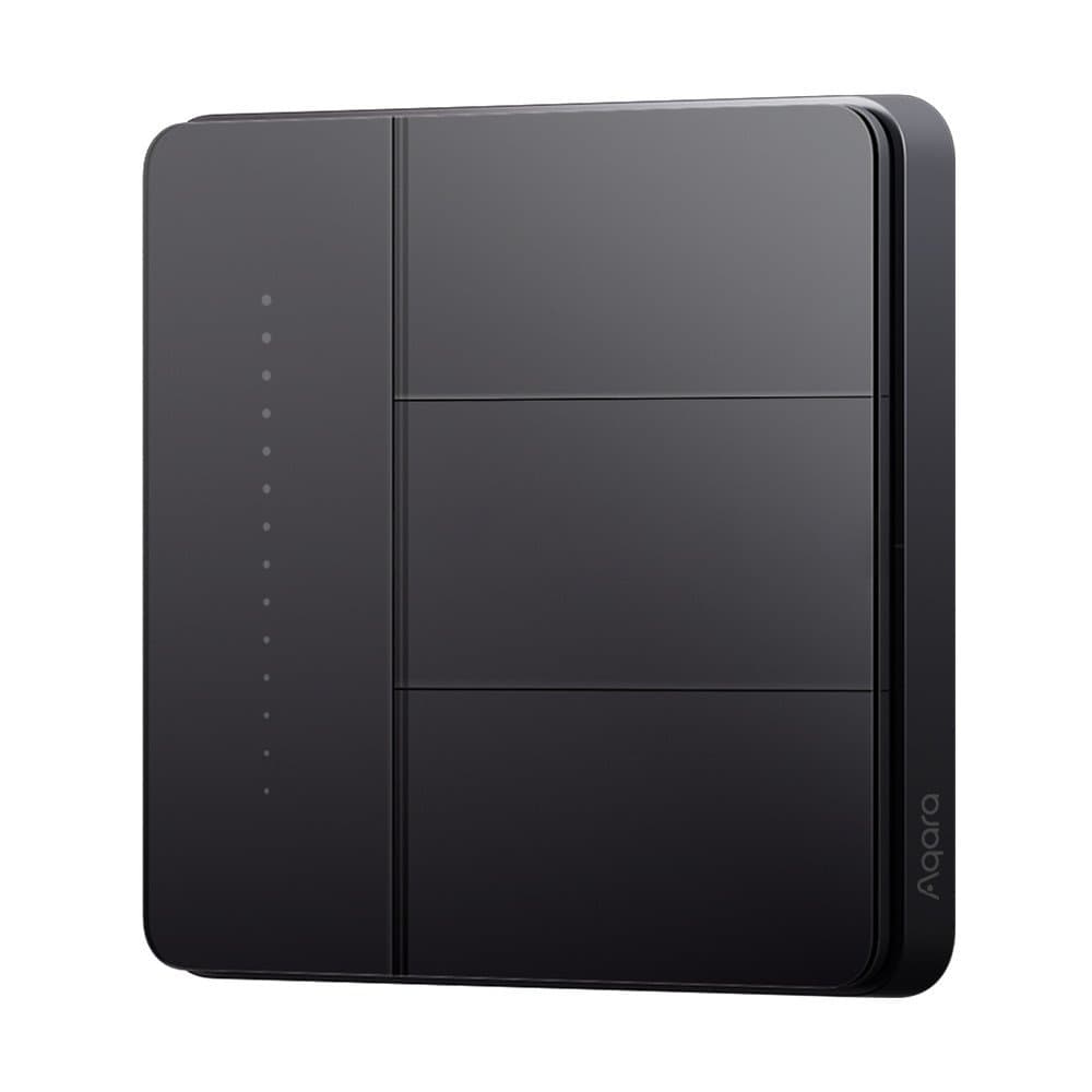 Умный настенный выключатель трехклавишный Aqara Z1 Pro black