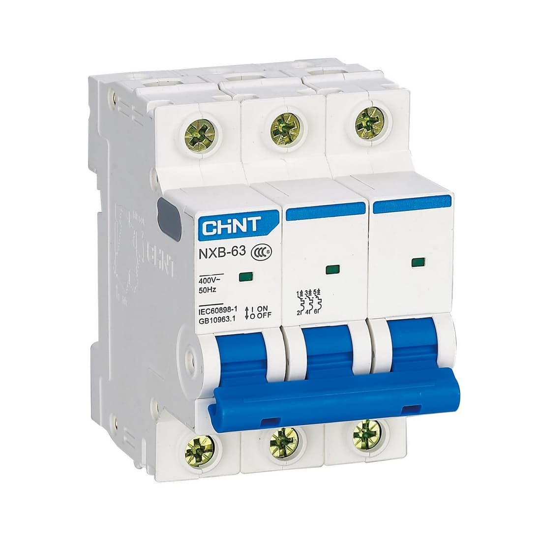 Автоматический выключатель CHINT NXB-63S 3P 2A C 4,5kA