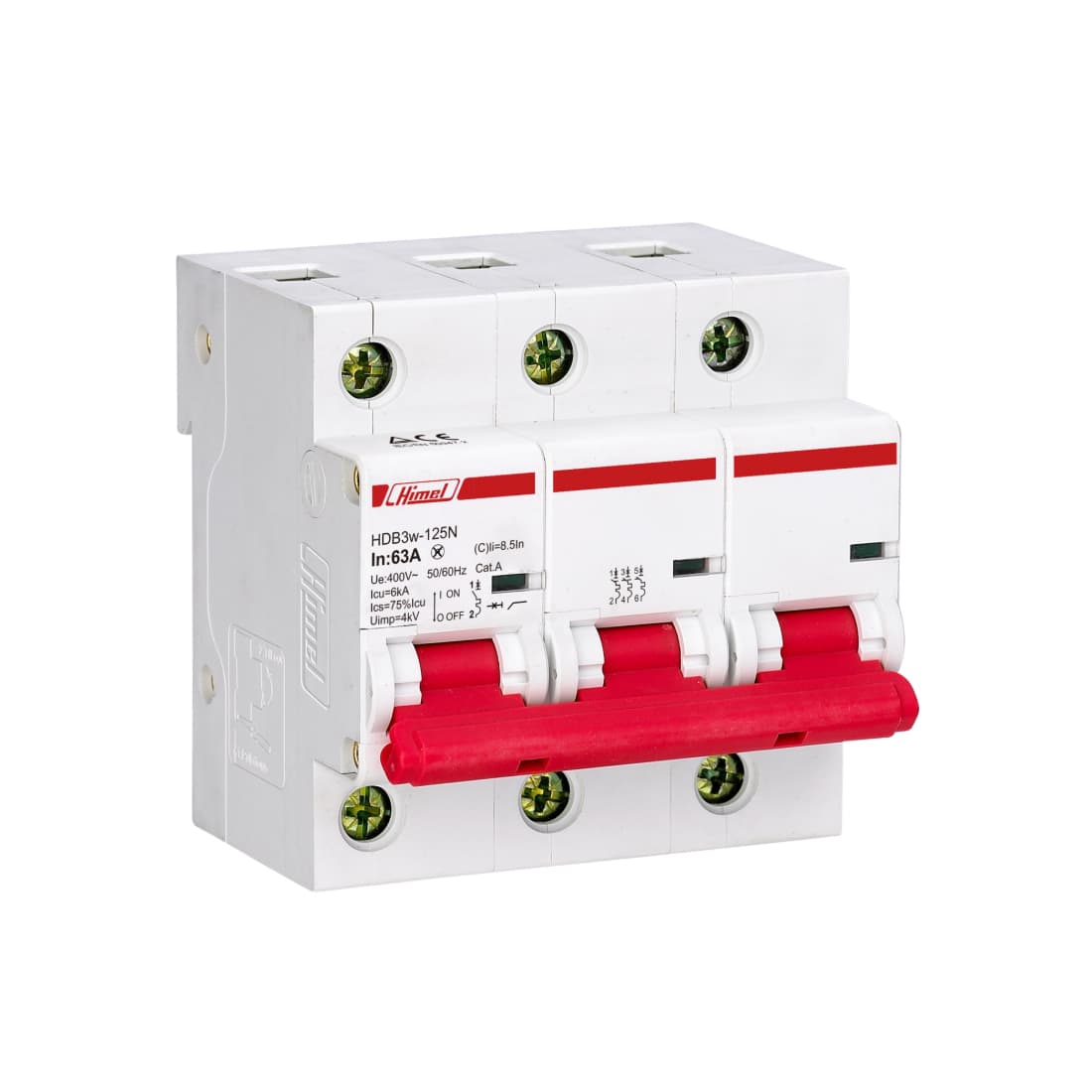 Автоматический выключатель Himel HDB3w-125 3P 100А С 10кА