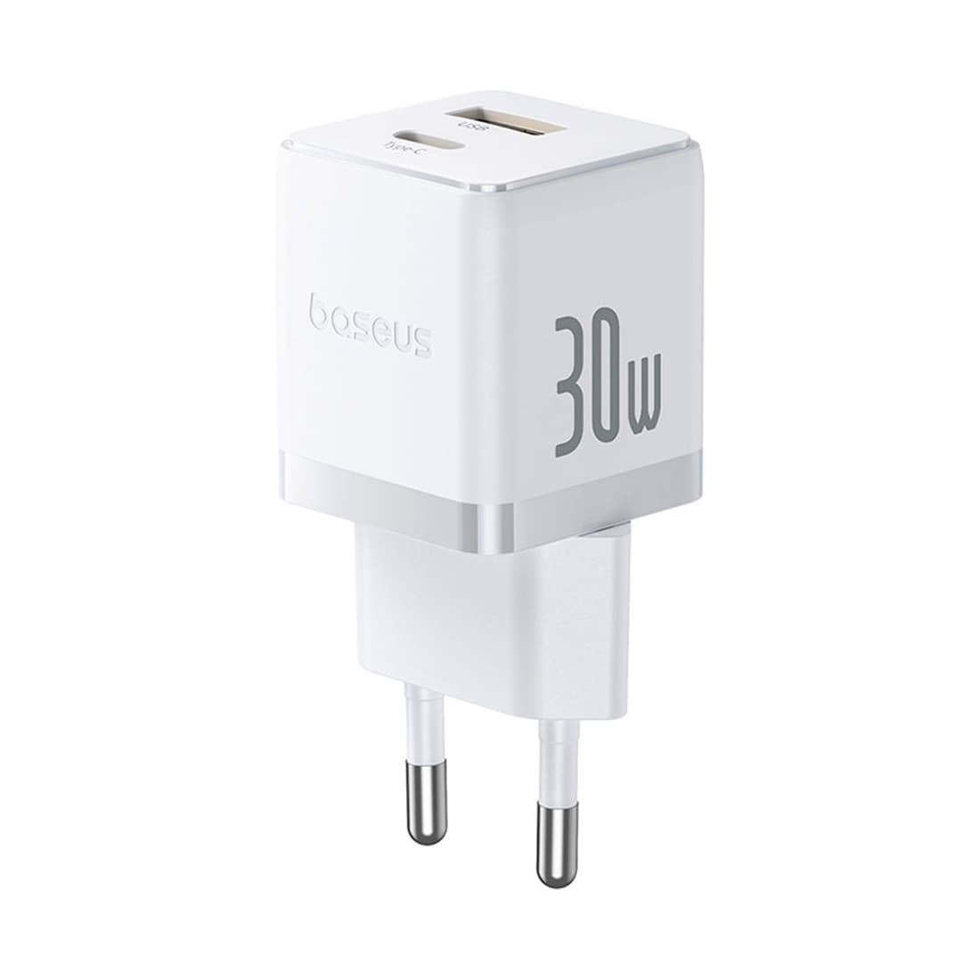 Адаптер питания Baseus Palm C+U 30W White( в комлпекте кабель Type-c) (P1011160A213-01)