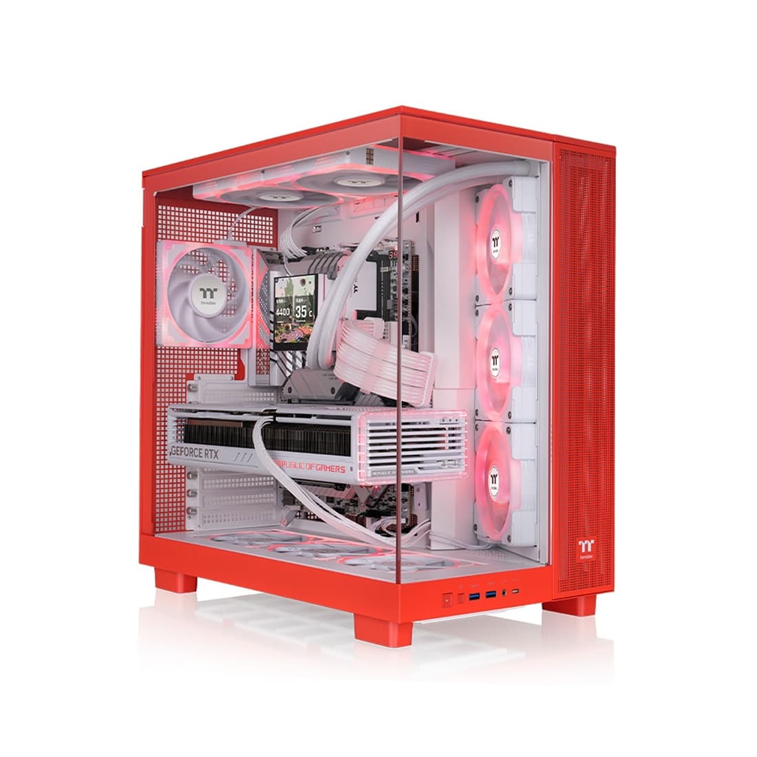 Компьютерный корпус Thermaltake View 380 XL TG ARGB Flaming Orange без Б/П