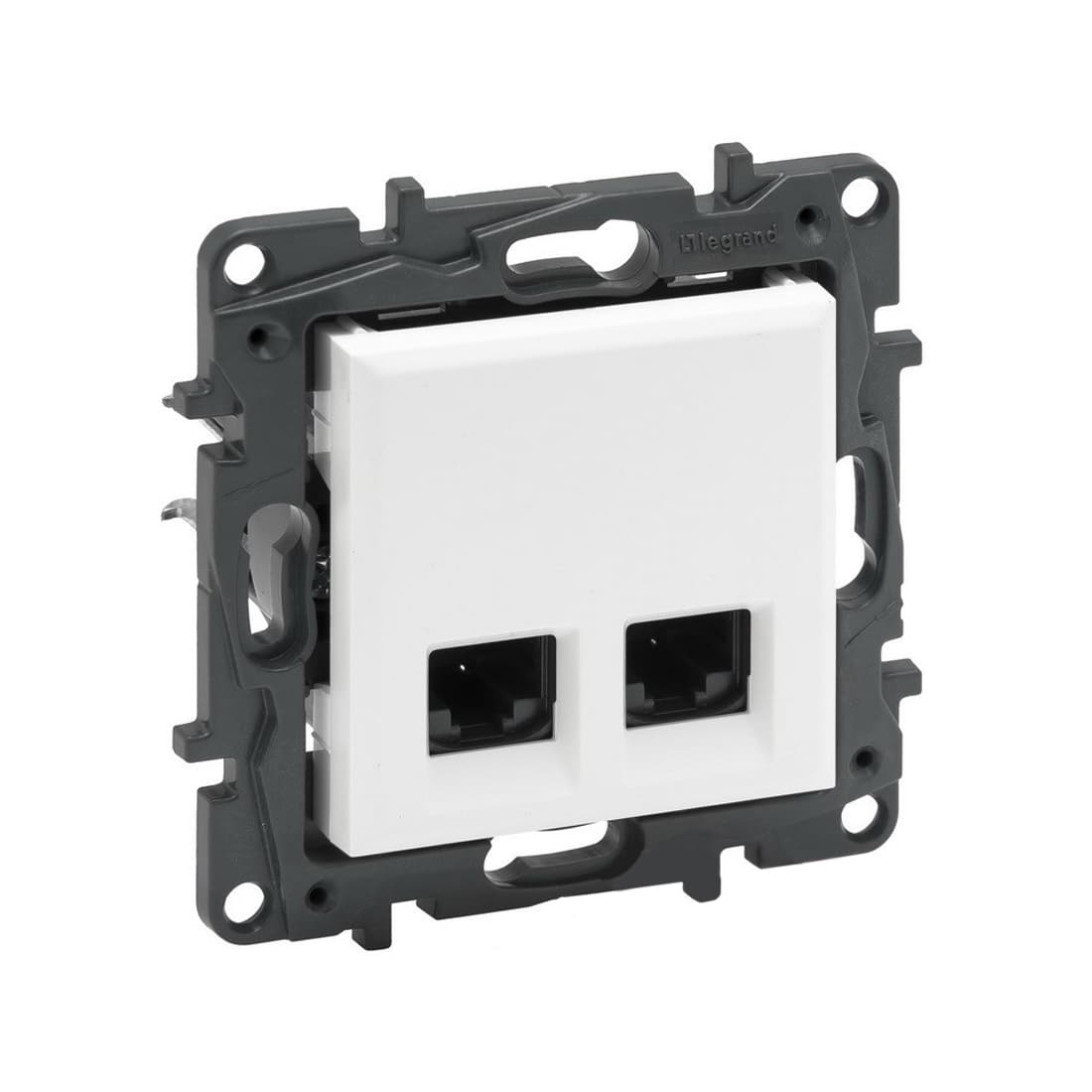 Информационная розетка двойная Niloe Step 2хRJ45 Кат.5e UTP Белый new