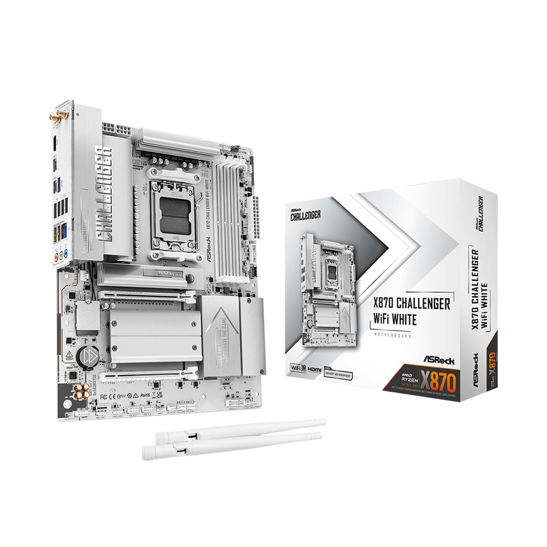 Материнская плата ASRock X870 Challenger WiFi White — фото 1